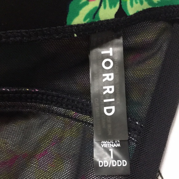 Torrid Underwire Strappy Front Bikini Top Sz 1 DD/DDD Bright Floral - Picture 12 of 13